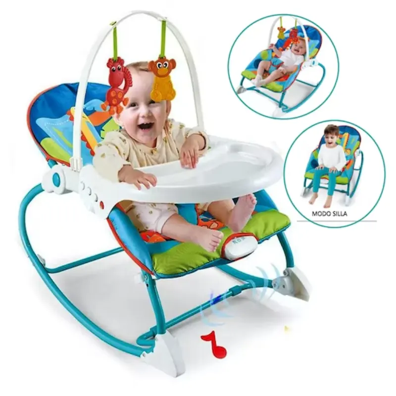 Mecedora 2 en 1 Celeste con Mesa